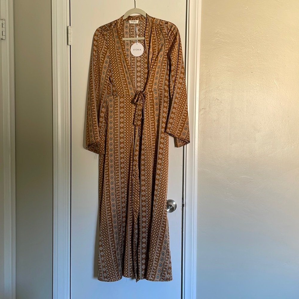 Storia Maxi Tie Brown Kimono